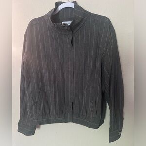 Women's CALVIN KLEIN Gray Pinstriped Lightweight Jacket Size Large
